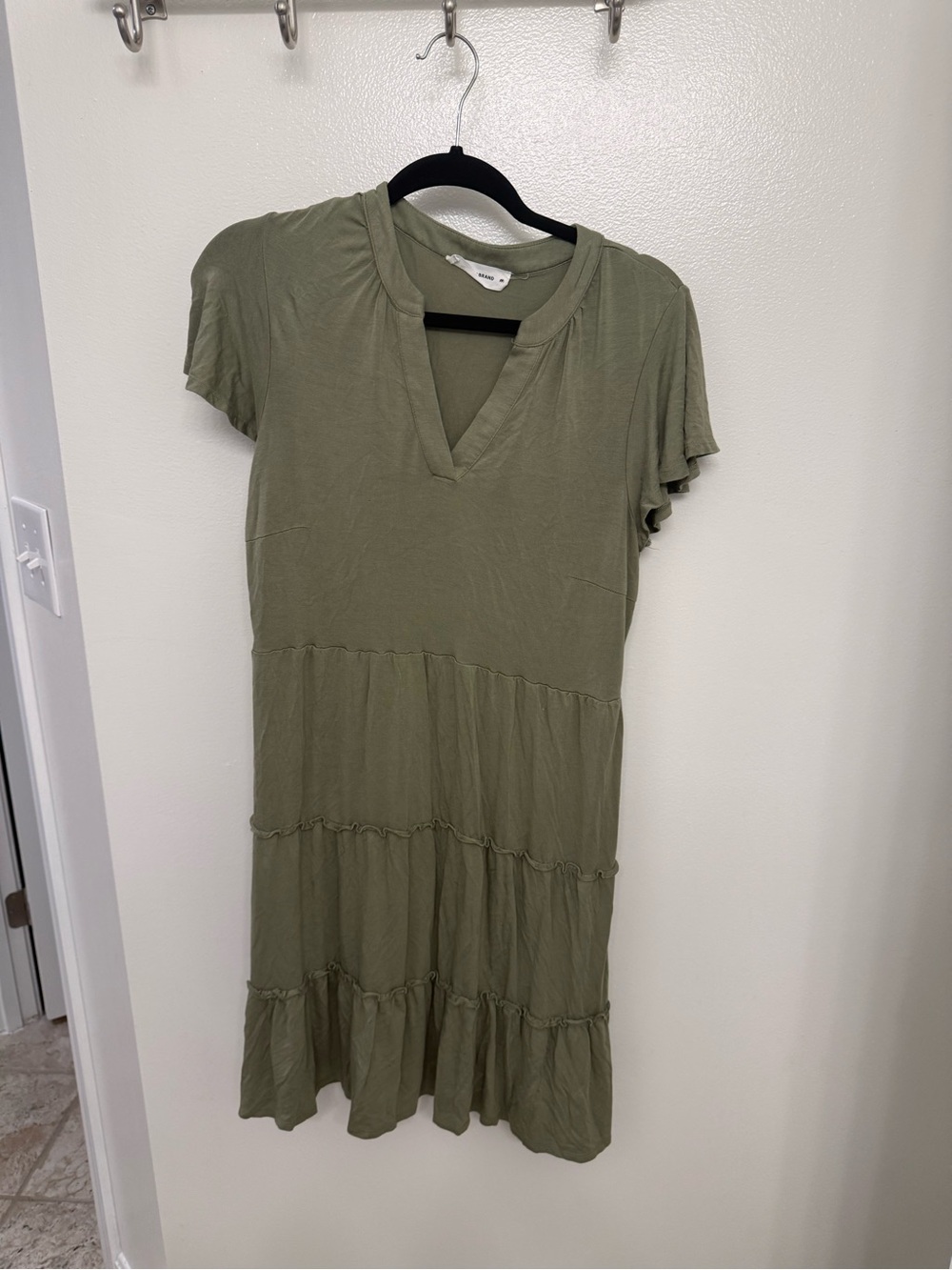 Lucky Brand Olive Green Scoop Neck Top